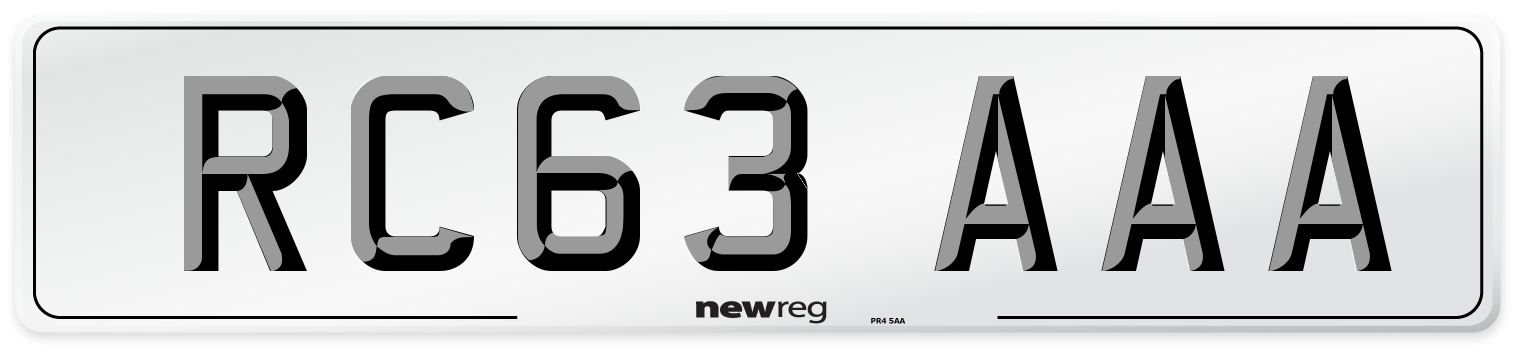 RC63 AAA Number Plate from New Reg
